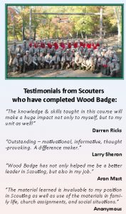 wood badge flyer