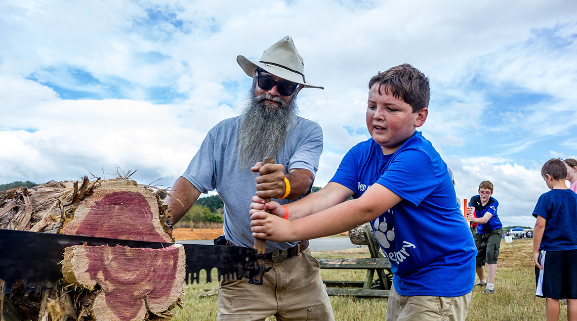 ScoutFest log saw